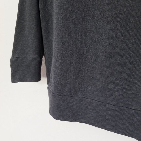 James Perse Funnel Neck 100% Supima Cotton Sweatshirt Top S 3/4 Sleeves Designer - Picture 10 of 14